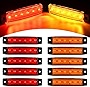 Nilight - TL-13 10 PCS Amber Red 3.8” 6 LED Amber Side Marker Light Indicator Light Rear side Marker Light for Truck Trailer RV Cab Boat Bus Lorry LED Marker Light Clearance Light, 2 Years Warranty.