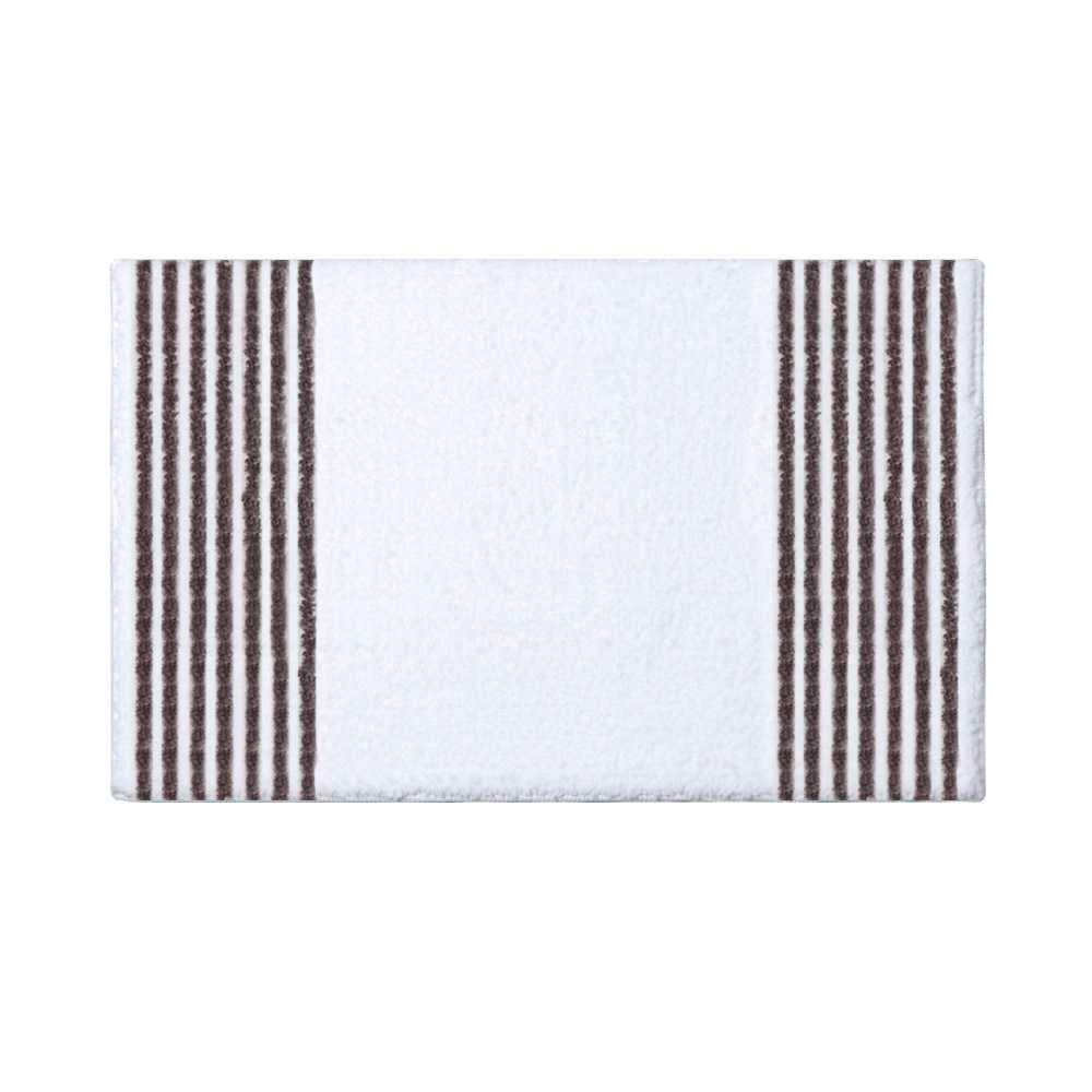 Pad de pied anti-glissement velours marron 45x65cm confortable et absorbant pour salle de bain
