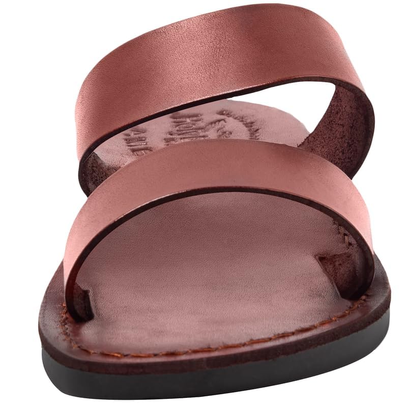 Holy Land Market Men/Women Biblical Jesus Leather Sandals/Slides From Jerusalem (Good Shepherd I)3