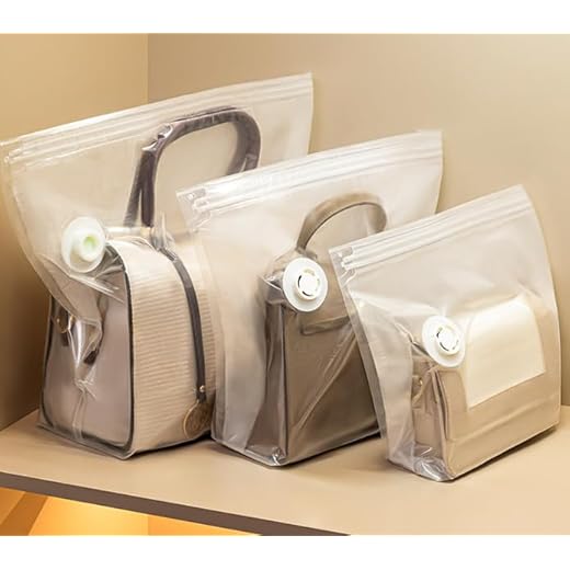 Clear Vacuum Storage Bags for handbag, 40x35cm Seal Bags for Comforters, Blankets, Clothes, and Pillows - Space-Saving Solution,XL,1 PACK