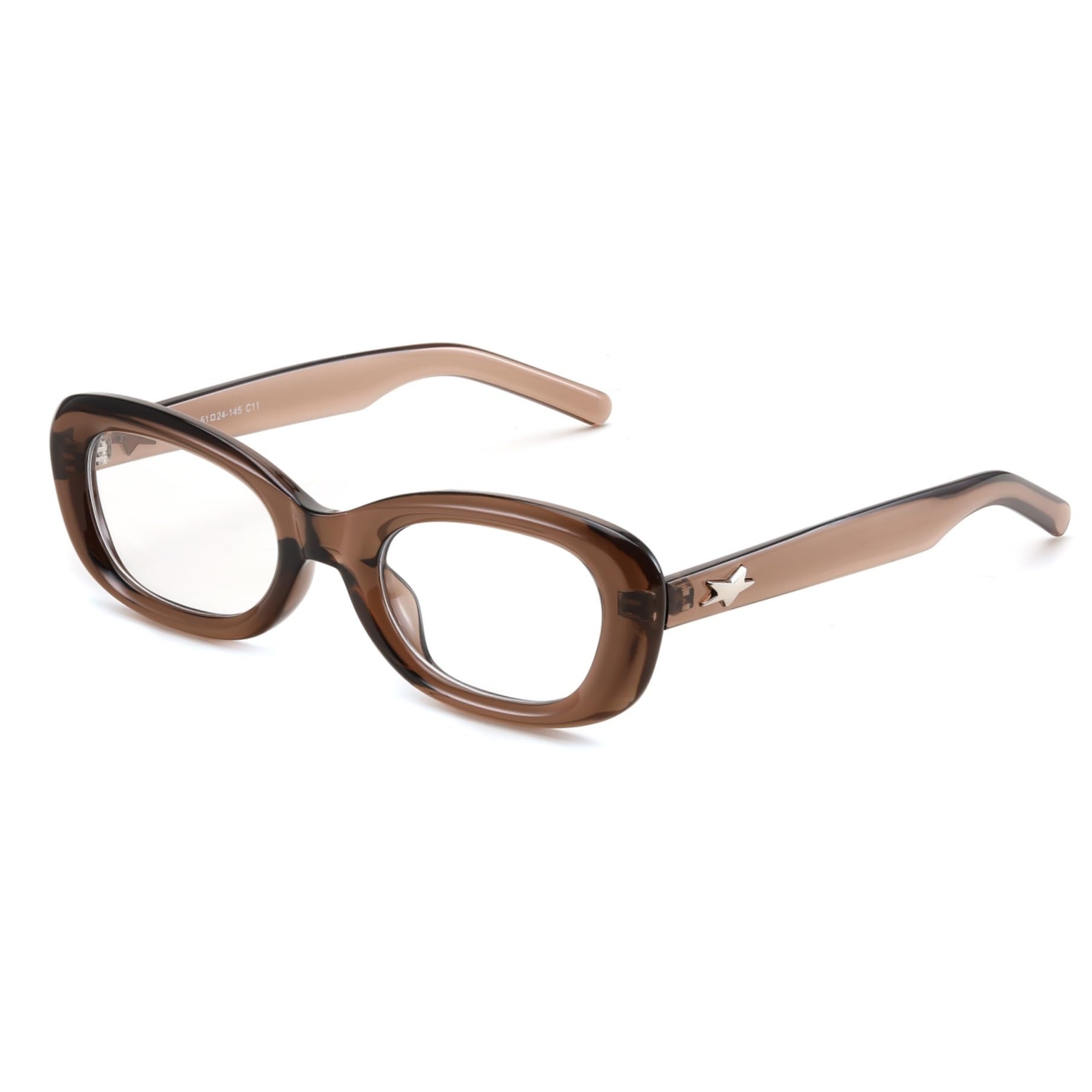 FEISEDY Retro Oval Blue Light Blocking Glasses for Women Nerd Fake Glasses Y2k Small Eyewear Frame B0229