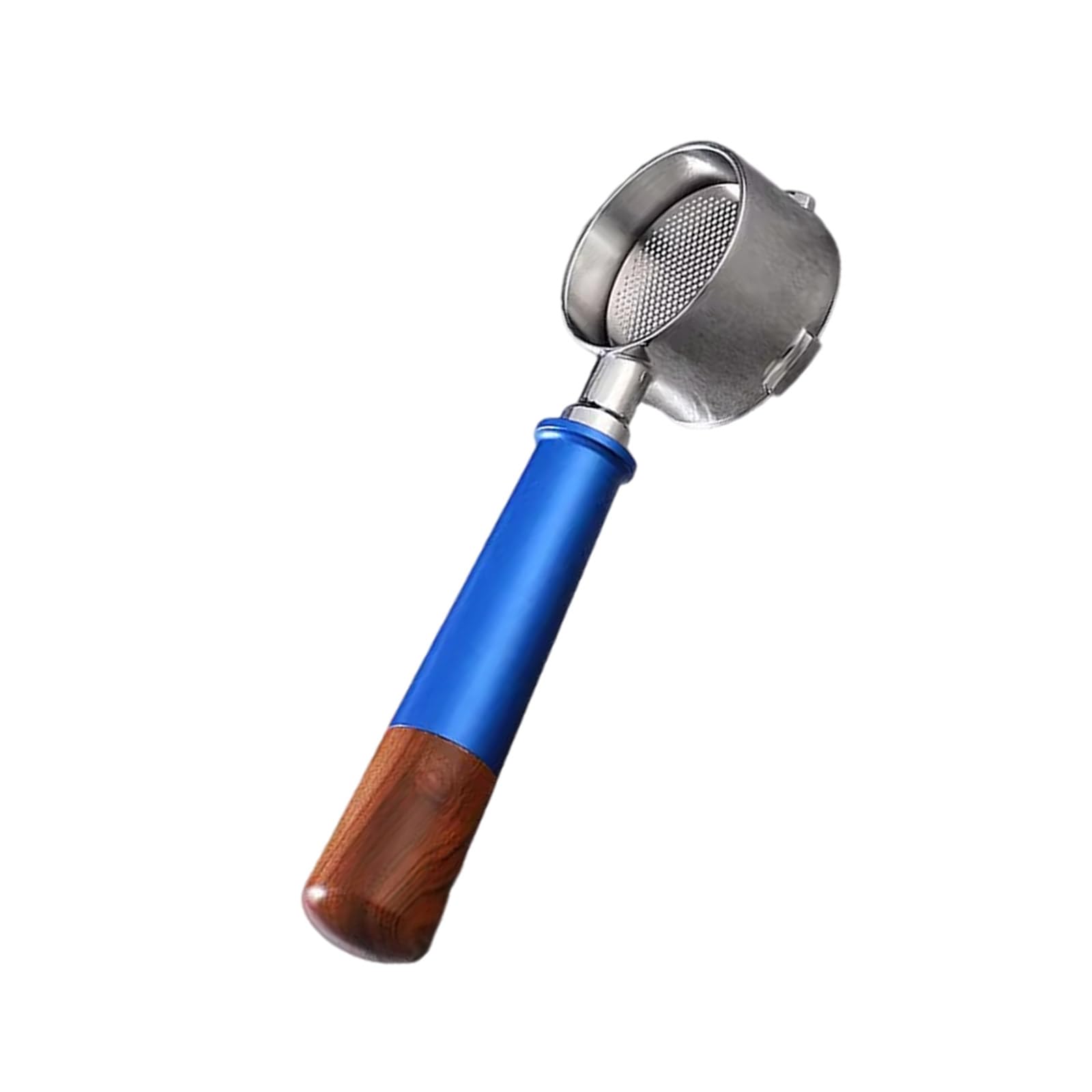 MALSSE Machine Bottomless Filter with Wood Handle Stainless Steel Espresso Maker Portafilter for Home or Commercial Use Espresso Handle