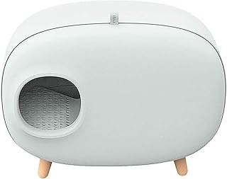 Caixa de areia automática autolimpante para gatos, caixa de areia semi-fechada super grande, caixa de areia para gatos à prova de respingos, verde