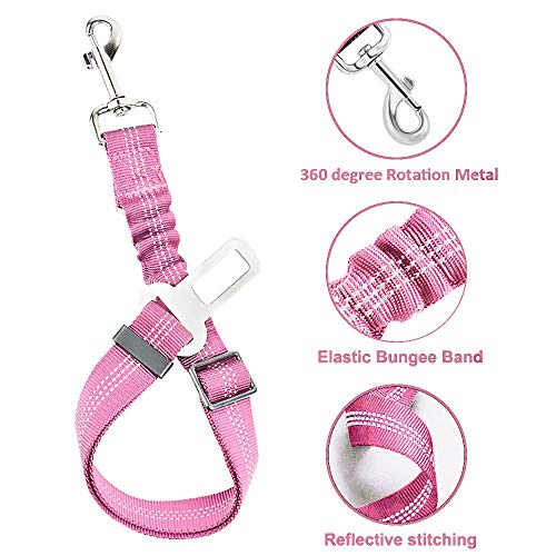 image for AUTOWT Dog Safety Vest Harness, Pink Pet Car Harness Dog Safety Seatbe