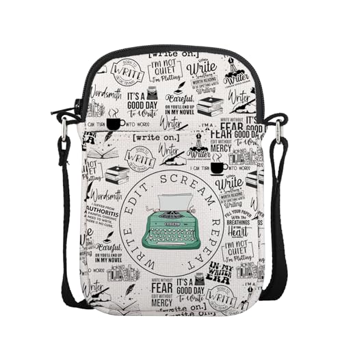POFULL Editor Writing Gift Novel Writer Author Writer Themed Gift Writer Edit Scream Repeat Crossbody Bag - Main Image