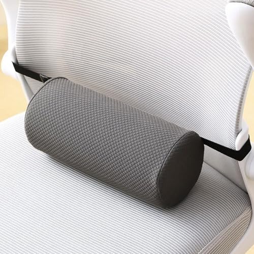 QSLKI Almohada Enrollable Lumbar, Almohada Cilíndrica Con Correa Ajustable, Algodón De Memoria Elástica, Soporte Lumbar, Para Silla De Oficina, Sofá, Cojín De Soporte Para Respaldo