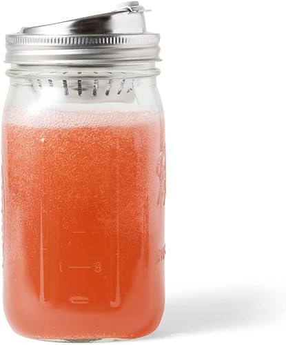 Miniatura 3 de Jarware Mason Jar - Tapa de bebida con infusor de frutas, acero inoxidable, boca ancha