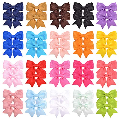 Choicbaby 40Pcs Baby Girls 2Inches Grosgrain Boutique Solid Color Ribbon Hair Bows Alligator Clips Hair Accessories For Teens Infants Kids Toddlers Children And Big Girls thumb #1