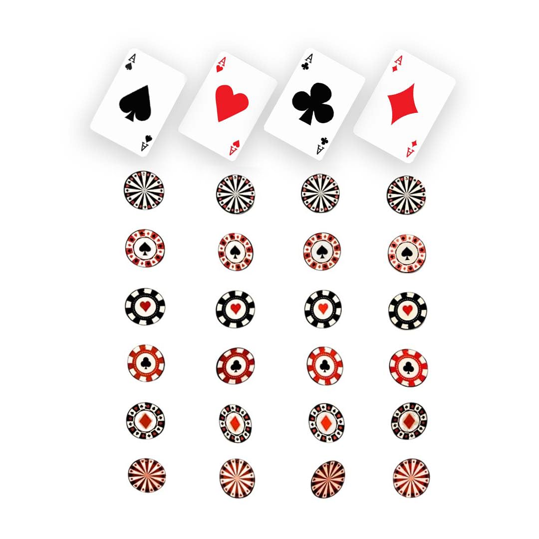 WP WANNA PARTY Card Party Hanging Decoration (Red, Pack of 4)