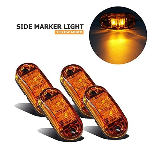 VIGORFLYRUN PARTS LTD 4X LED luz de Marcador Lateral Indicador de Posición Lámparas para Camión Remolque Caravana RV Bus Luz de Gálibo - Amarillo