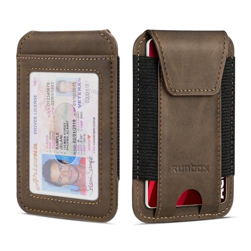 RUNBOX Wallet for Men 6-8 Cards With ID Window RFID Blocking Wallet Credit Card Holder Minimalist Front Pocket Gifts Ideal Choice