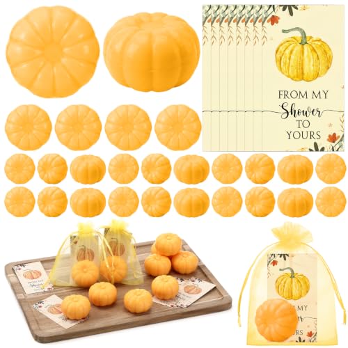 Image of 50 Sets Fall Pumpkin Soap Favors Wedding Baby Shower Guest, Yellow