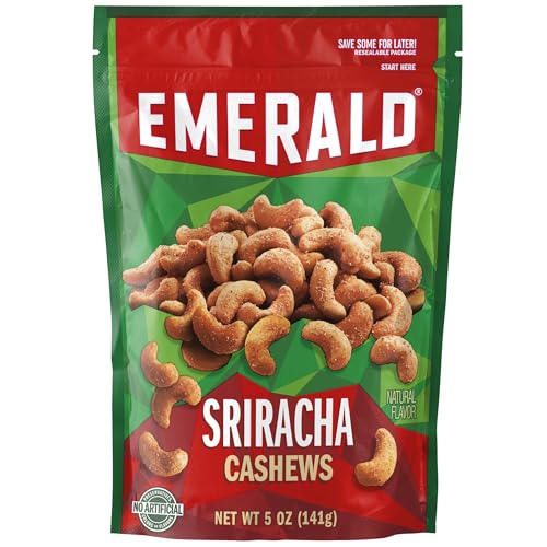 Emerald Nuts, Sriracha Cashews, 5 Oz (Pack of 2)