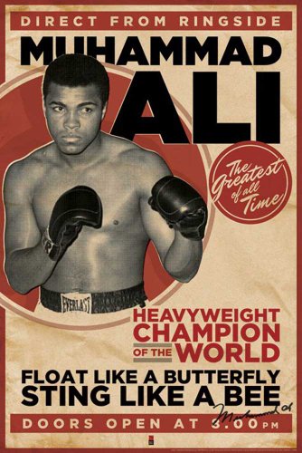 Poster de boxe Muhammad Ali - Vintage Sport Boxe - Dimensions : 61 x 91,5 cm + 1 poster de 61 x 91,5 cm