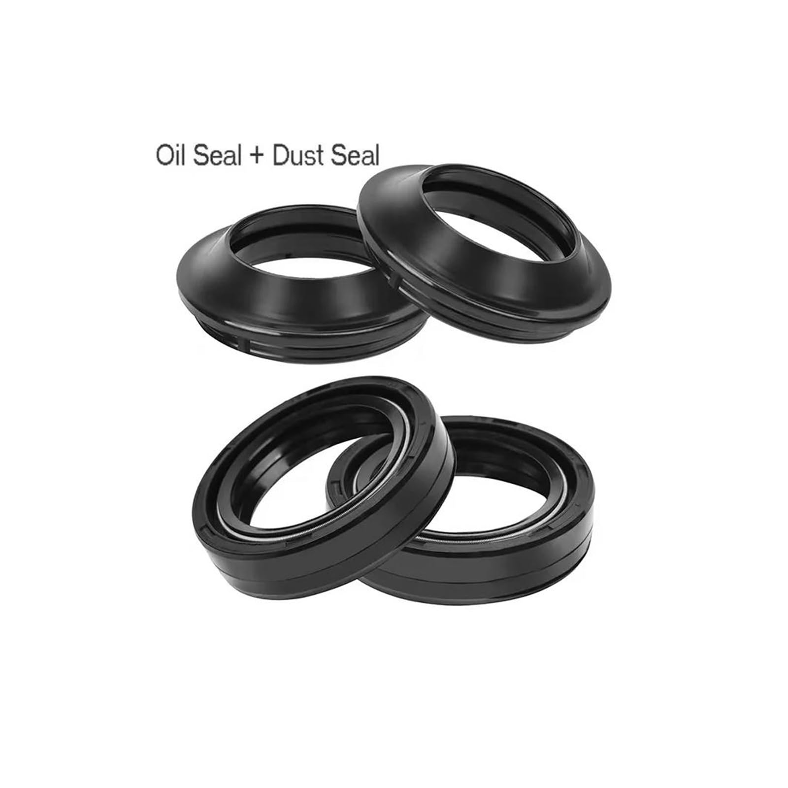 Couvercle Anti-poussière pour Joint D'huile De Fourche Avant, 33x45x8, pour Yamaha XV250 XV 250 Virago XV125 125(Black- 1 Set)