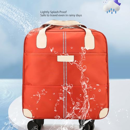 Expandable Luggage, Carry On Luggage Set with Carry On Bag, Orange Color Rain Proof Oxford Cloth Expandable Luggage Set with Password Lock for Travel Adjustable Storage3