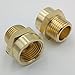 BOWSEN Brass Pipe Fitting Adapter Female G1/2 inch Thread to Male NPT 1/2 inch Thread (1-Piece)