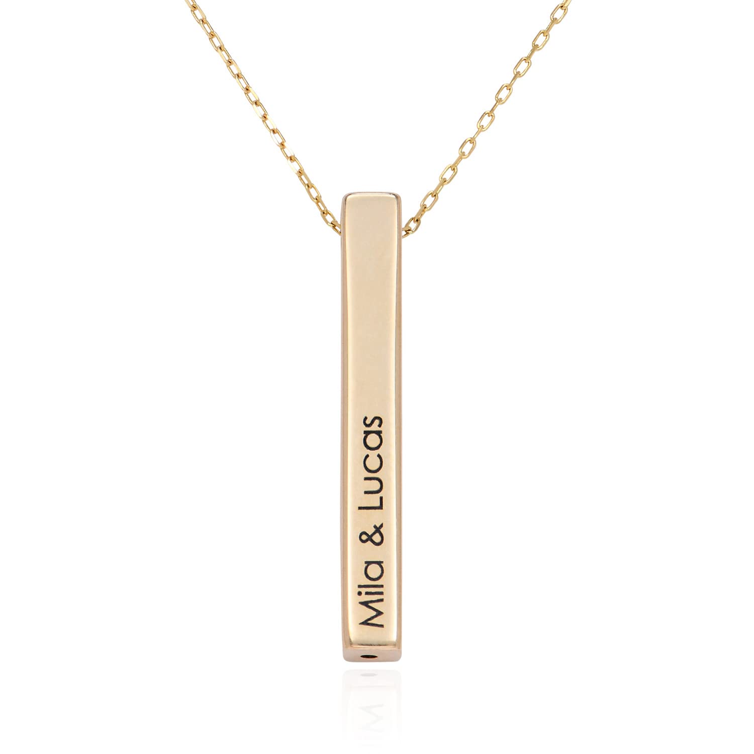 Theo Grace Personalized Dimensional Totem 3D Bar Name Necklace