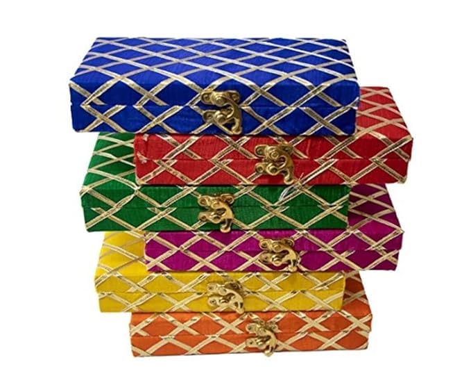 4 Stück Gastgeschenke für Hochzeiten, Weihnachtsgeschenk, Hochzeitsgeschenk, Diwali-Geschenk, Valentinstagsgeschenk, indisches Geschenk, indische Brautjungfer-Box, Rückgabe-Geschenk (4)