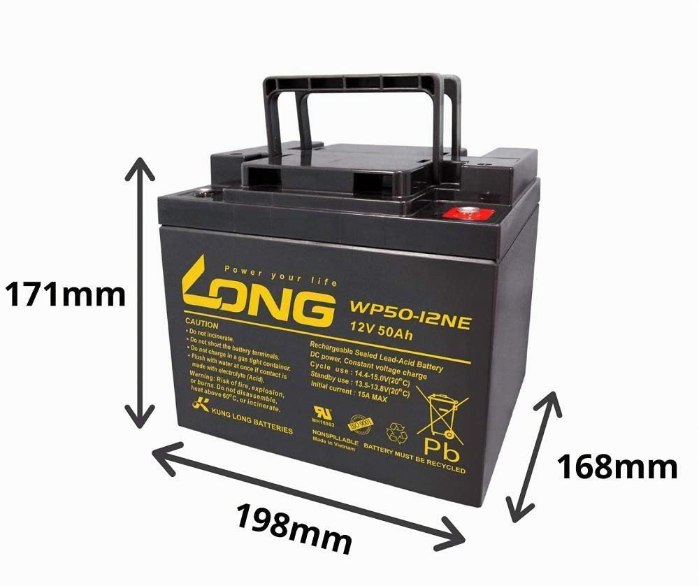 1 batería de plomo AGM 12 V/50 Ah – WP50-12NE Ciclo compatible MP50-12C, 12LCP-50, REC50-12I