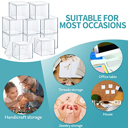 Yulejo 30 Pieces Clear Acrylic Box With Lid Plastic Clear Acrylic Square Cube Acrylic Display Boxes For Storage Organizer Acrylic Stackable Containers 3.3 X 3.3 X 3.3 Inch For Candy Pill Tiny Jewelry #TOP6
