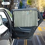 ZATOOTO Car Side Window Sun Shade - Silver (2 Pcs) Magnetic Baby Sunshades Car Window Curtain Keeps Cooler Privacy Screen for Sleeping
