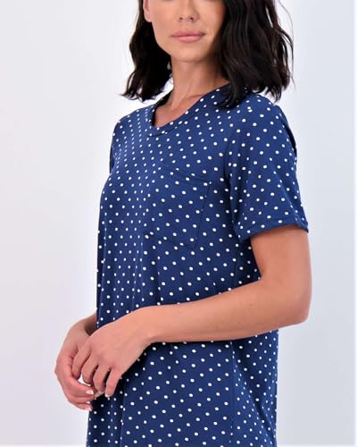 Image of Real Essentials 3 Pack: Women's Short Sleeve Nightgown Dress - Nightshirt Pajama Sleep Shirt Sleepwear (Available In Plus)