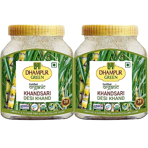 Image of Dhampure Speciality Organic Desi Khand 1.6 Kg (800G X 2) | Khandsari Unrefined Cane Sugar | Organic Raw Cane Khand Sugar | Sulphur Free Natural Traditional Sweetener | Healthy Alternative to Refined Sugar (Pack of 2)