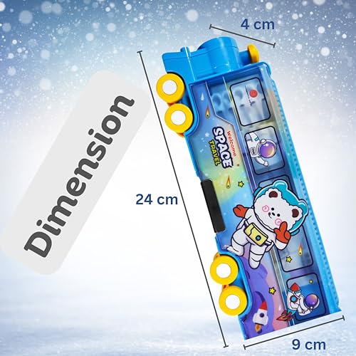 Image of ZAFCO Plastic Magnetic Astronaut Pencil Box with Sharpener Space Theme Large Capacity for Kids Boys Girls School Going Children Stationaries Organizer Birthday Return Gift (Pack of 1), Blue