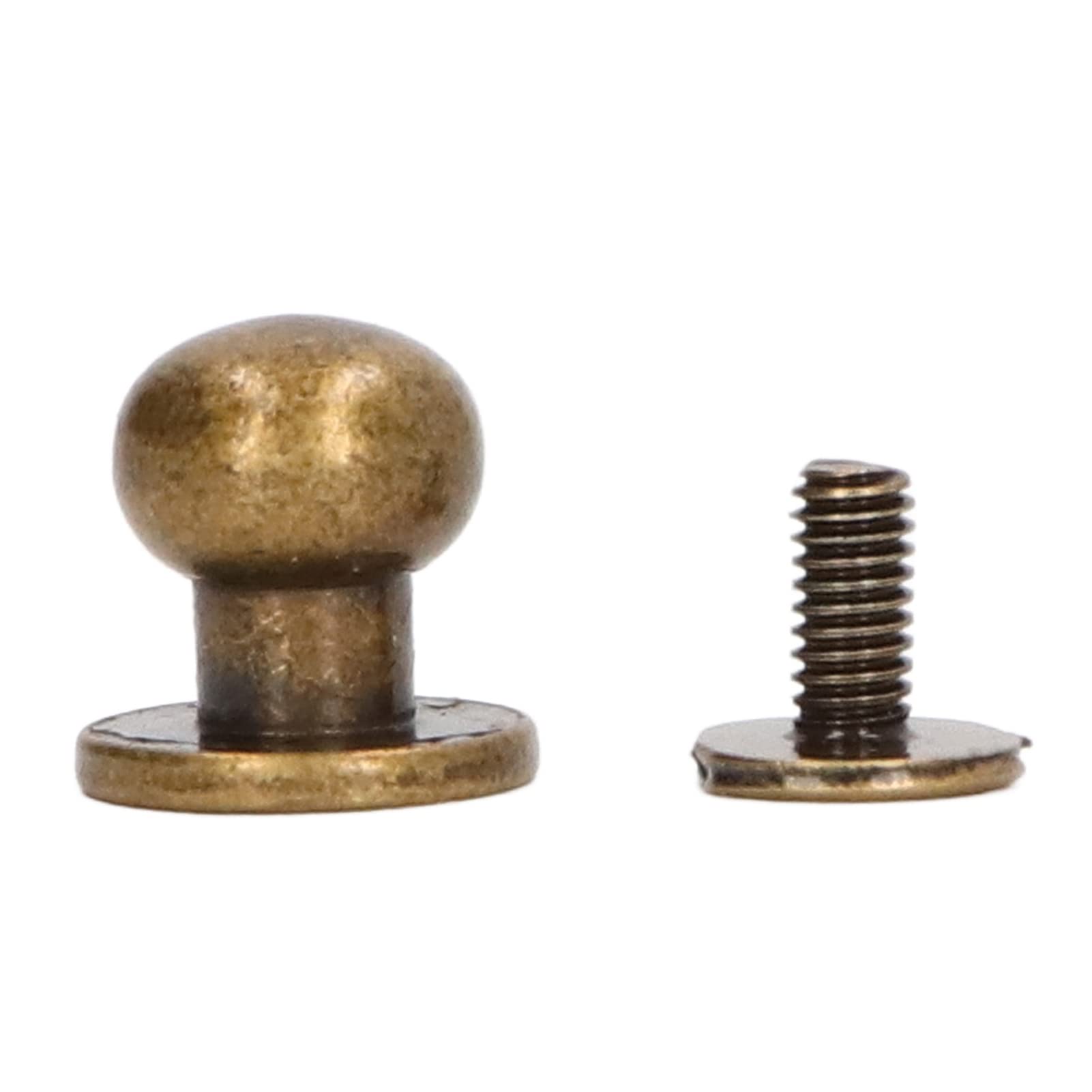HEEPDD 200 Juegos de Remaches Monk de Cobre de 10x8 Mm, Surtido de Tornillos Chicago, Sujetadores de Cabeza Redonda Plana y Lisa para Manualidades en Cuero, Ropa, Bolsos y zapatos. (Bronce)