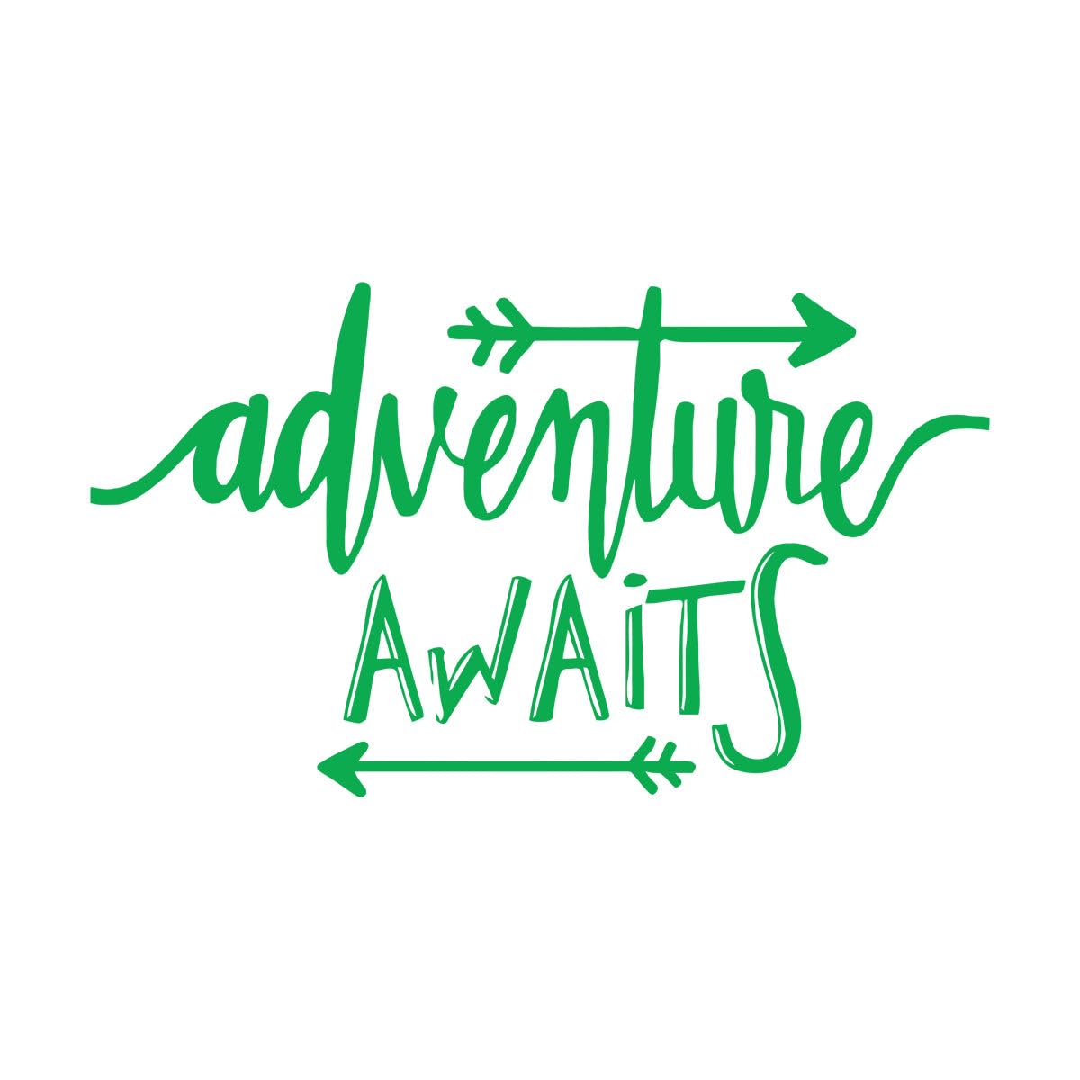 Kids Room Wall Sticker for Nursery Kids Room Adventure Awaits Inspiring Quote Travel Stickers Home Decor Mural Small - 25x42cm