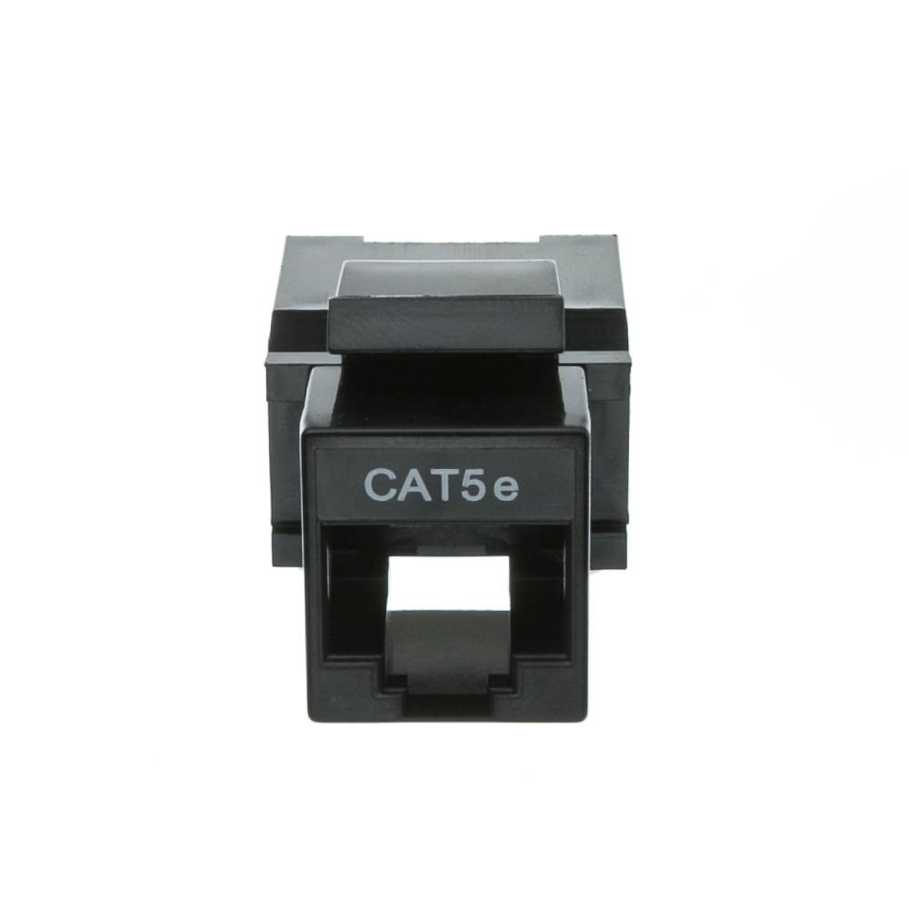 CableWholesale Cat5e Keystone Jack, Toolless RJ45 Female (UTP) to 110 Punch Down Connector, Black