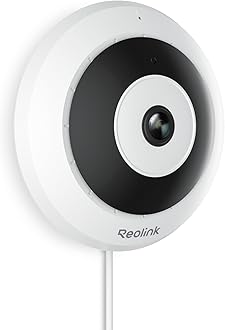 6MP PoE IP Fisheye Camera with 360° View, Surveillance for Home/Office Security, Smart Human Detection, Two Way Talk, Ceiling/Wall/Desk Mount, Multiple Panoramic Display Views, FE-P(White)