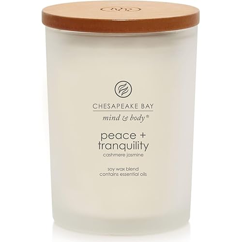 Chesapeake Bay Candle Scented Candle Peace + Tranquility (Cashmere Jasmine) Medium Jar Home Décor