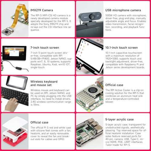 Image of Yahboom RPi 5 1GB Basic Kit Including Pi 5 1GB Board, Pi 5 Case and Active Cooler (1GB RAM)