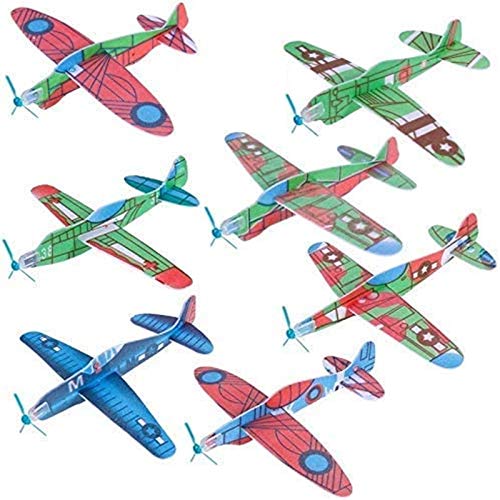 GOLDGE 10 PCS Aviones planeadores de Plastico+ EVA,Aviones planeadores Juguetes educativos para niños Adecuado Fiesta, Actividades para Padres e Hijos,Premios de Clase, Regalos, etc
