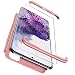 Produktbild 360 Grad Handyhülle für Samsung Galaxy S20 Plus Hülle + Panzerglas, E-Lush Schutzhülle 3 in 1 Handyhülle Ultra Dünn Hart PC Full Body Schutz Hardcase Bumper Stoßfest Anti-Kratzer Case Cover, Roségold