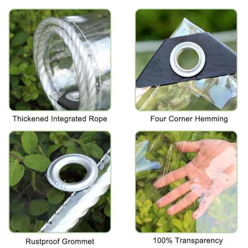 Lona impermeable transparente para invernaderos y protección exterior contra desgarros 6