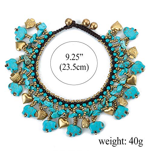 Image of kelistom Bohemian Ankle Bracelets for Women Handmade Natural Stone Beaded Chain Anklet