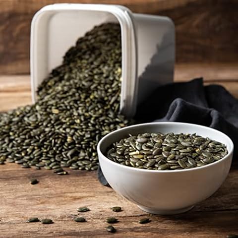 Kürbiskerne geschält grün im praktischen Behälter naturbelassen unbehandelt ungesalzen roh ungeröstet Rohkost vegan zum Essen Premium Qualität 1,5 kg - 3,5 kg (3,5 kg) Cover