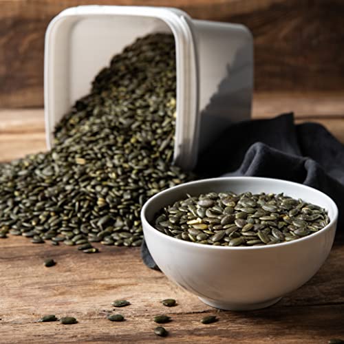 Kürbiskerne geschält grün im praktischen Behälter naturbelassen unbehandelt ungesalzen roh ungeröstet Rohkost vegan zum Essen Premium Qualität 1,5 kg - 3,5 kg (3,5 kg) Cover