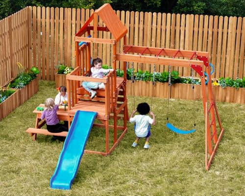 Dolphin Playground Cedar Wooden Swing Sets for...