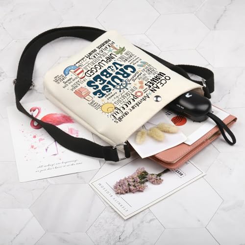 POFULL Cruise Travel Gift Cruise Lover Gift Cruise Vacation Cruise Life Gift Summer Vacation Gift Cruise Vibes Crossbody Bag3
