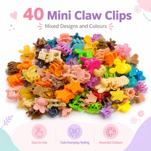 Image of 170 Pcs Hair Accessories for Kids Girls | Cute Baby Hair Clips, Rubber Bands, Nancy Bands & 40 Mini Claw Clips Combo | Hair Accessories for Baby Girl | Kids Hair Clips Set | Mixed Designs