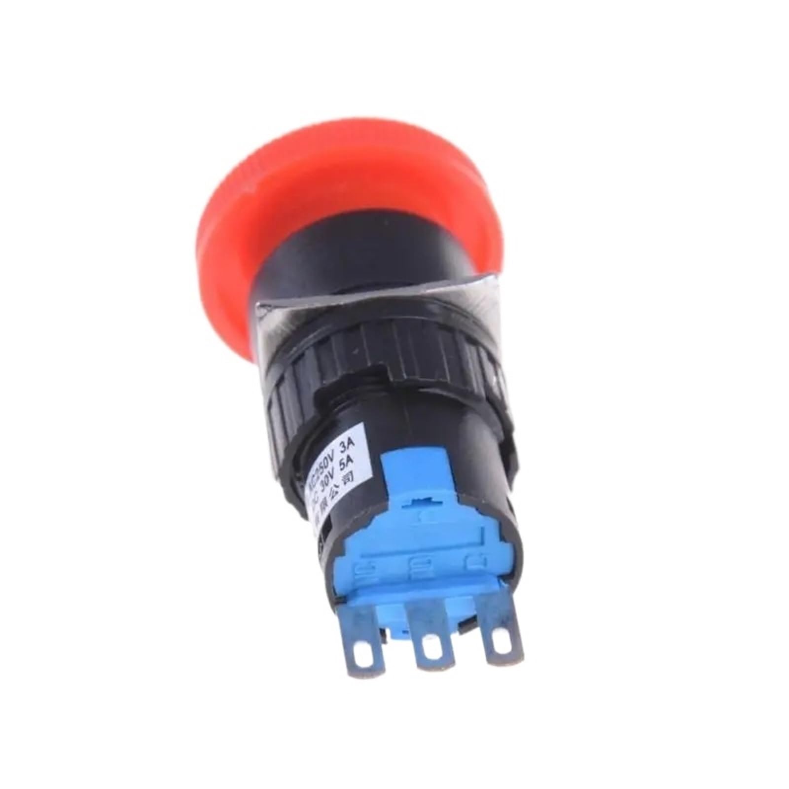 Interrupteur d'arrêt d'urgence en forme de champignon rouge, 16mm, 3 broches NO + NC DC 30V 5A AC 250V 3A, bouton-poussoir d'arrêt d'urgence * 2 pièces