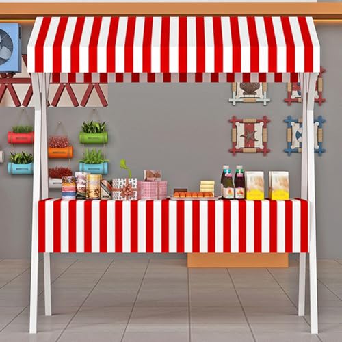 Carritos de Mercado, Carrito móvil Plegable con Ruedas para Venta de Pasteles, Frutas, Flores y artículos de Segunda Mano. Carrito de Calle (Rojo, 150 cm/59 Pulgadas).