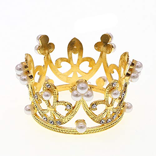 MOKIU Princess Decorative Crown for Decorating Small Crowns Mini Crown Gold Decoration Also as a Princess Cake Topper for Birthdays or Party Favours Gold Mini for Cake as a Small Crown