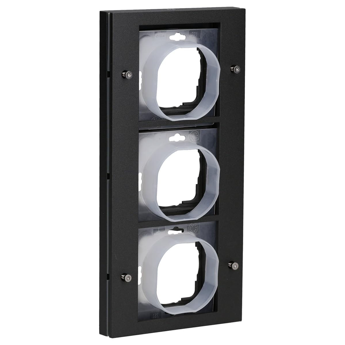 Cadre triple Gira 021367 Tx 44 anthracite avec bride d'étanchéité pour prise