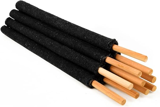 KUNSTIFY antorchas de cera | 10 unidades con 45 minutos de combustión | con protección para las manos y con mango largo para exteriores, boda, caminata nocturna, hoguera de campamento al aire libre