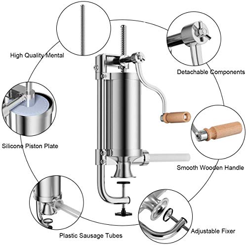 LaceDaisy Wurst Füllung Horizontal Maschine Küche Maker - Sausage Stuffer Wurstfüllmaschine Wurstspritze Wurstpresse… – Bild 3